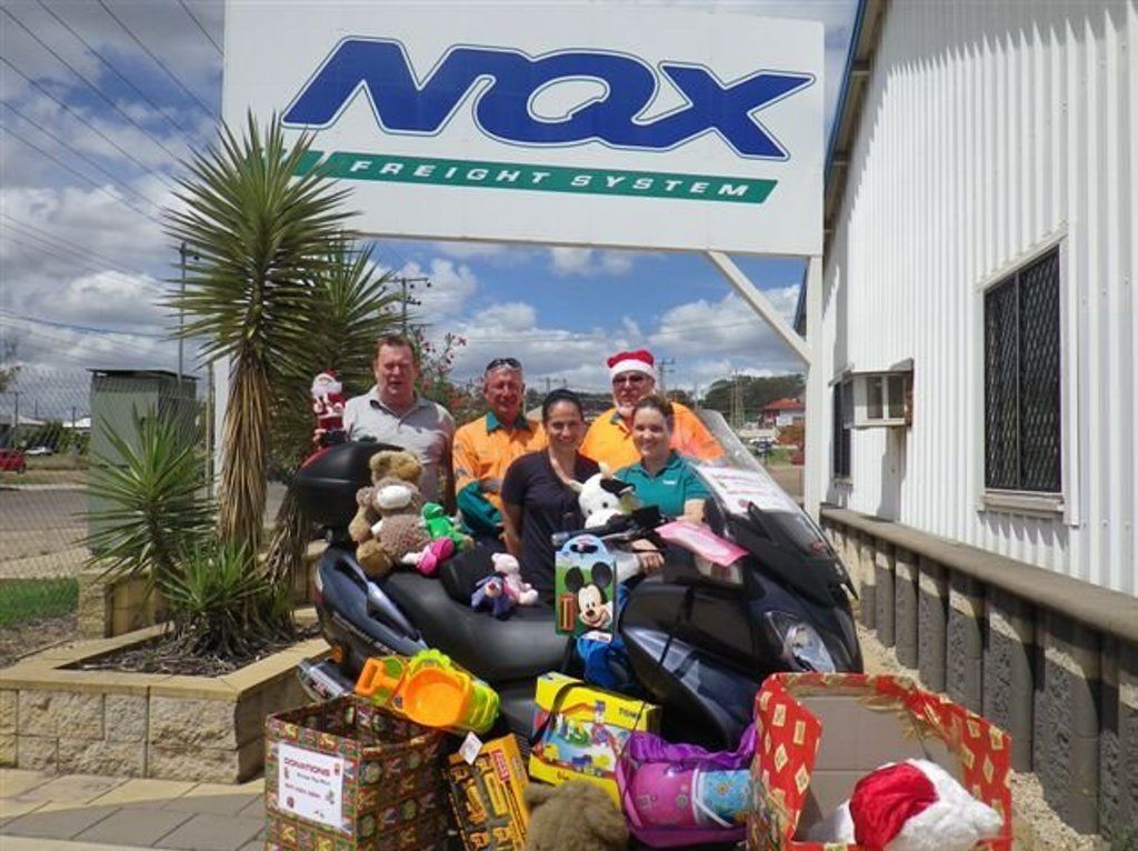Staff at NQX Freight Systems have been helping collect toys for the Ulysses Toy Run. Pictured from back left, Stephen Spencer, Ross Garbutt, Michael Goodson, Nicole Walker, Haley Bianchi. Photo Contributed Staff at NQX Freight Systems have been helping collect toys for the Ulysses Toy Run. Pictured from back left, Stephen Spencer, Ross Garbutt, Michael Goodson, Nicole Walker, Haley Bianchi. Photo Contributed